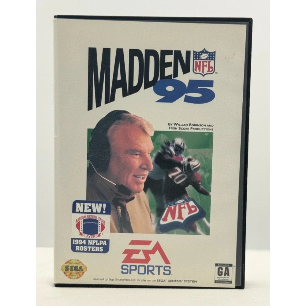 Madden NFL 95 (Sega Genesis, 1994) Complete W/Manual & Case - Tested